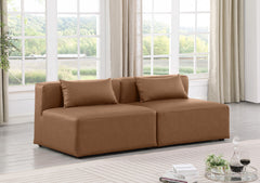 Cube - Modular 2 Piece Armless Sofa - Light Brown