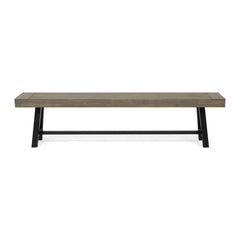 Outdoor Patio Bench - Gray / Black