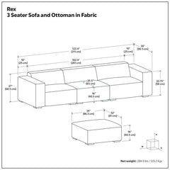 Rex - Handcrafted Sectional Sofa And Ottoman