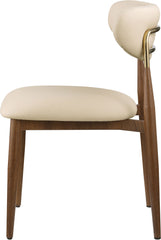 Ronda - Vegan Leather Upholstered Dining Side Chair - Walnut Legs