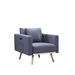 Easton - Fabric Chair With USB Charging Ports Pockets And Pillows
