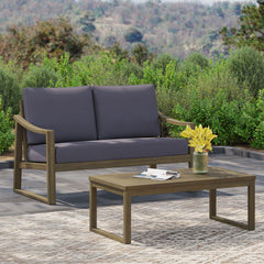 Samwell - Coffee Table & Loveseat Set With Water Resistant Cushions - Dark Gray