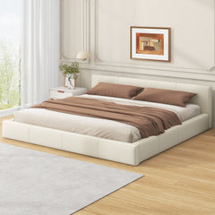 Stylish Upholstered Bed With Birch Wood Frame