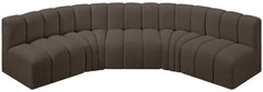 Arc - Boucle Fabric 5 Piece U-Shaped Modular Sofa