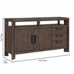 Side Server With Glass Inlay - Dark Oak