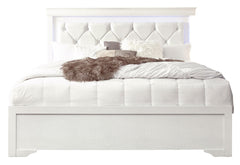 Pompei - King Bed With LED - White