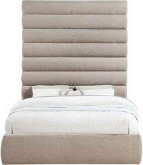 Adam - Chenille Fabric Bed With 89" Headboard