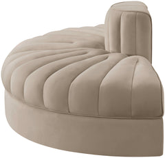 Rummi - Velvet Performance Fabric Upholstered 2 Piece Rounded Modular Loveseat