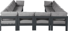Nizuc - Outdoor Patio 12 Piece Modular Sectional With Gray Frame