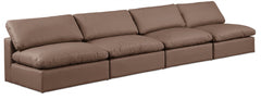Comfy - Faux Leather Modular Armless Sofa 4 Seats