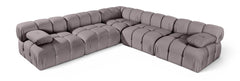 Orin - Velvet Fabric 5 Piece Modular Sectional