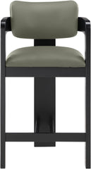 Sacha - Vegan Leather Upholstered Counter Stool With Black Base