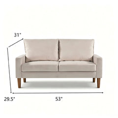 Upholstered Loveseat Sofa, 2 Seater Couch For Living Room Apartment