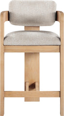 Sacha - Linen Stool With Natural Base