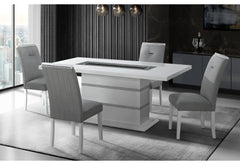 Monaco - 7 Piece Dining Room Set (Square Bar Table And 6 Bar Stools) - White