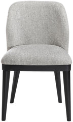 Valeo - Linen Textured Fabric Upholstered Dining Chair (Set of 2) - Painted Black Base