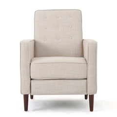 Mid-Century Modern Recliner With Button Tufted Waffle Stitch