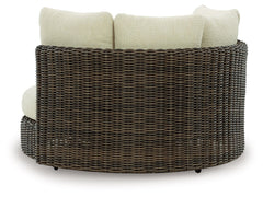 Kimora - Swivel Lounge Chair With Cushion - Beige / Dark Brown