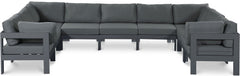 Nizuc - Outdoor Patio 9 Piece Modular Sectional With Gray Frame