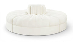Rummi - Round Velvet Performance Fabric Upholstered 4 Piece Modular Sofa