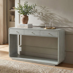 Console Table With 3 Drawers And Display Shelf