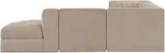 Rummi - Velvet Performance Fabric Upholstered 5 Piece Modular Sectional
