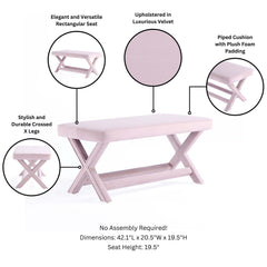 Abigail - Accent Bench With Piped Cushion