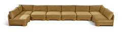 Hammond - Velvet Performance Fabric Upholstered 8 Piece U-Shaped Armless Sectional - Beige