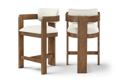 Sacha - Vegan Leather Upholstered Counter Stool With Brown Base