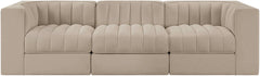 Rummi - Velvet Performance Fabric Upholstered 3 Piece Modular Sofa