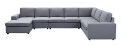 Tifton - 7 Seat Reversible Modular Sectional Sofa Chaise - Light Gray