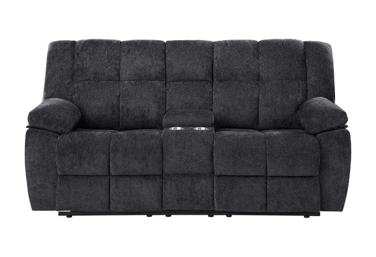 U6000 - Console Reclining Loveseat - Black