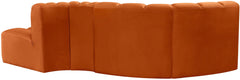 Arc - Velvet 4 Piece L-Shaped Modular Sofa