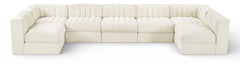 Rummi - Velvet Performance Fabric Upholstered 7 Piece Modular Sectional (With 2 Corner Chairs)