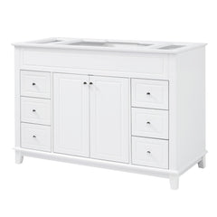 Bathroom Vanity Cabinet Only, 6 Soft Close Drawers & Double Doors - White