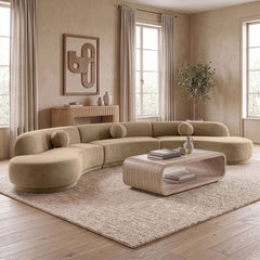 Avra - 177.5" Velvet Performance Fabric Upholstered Sectional