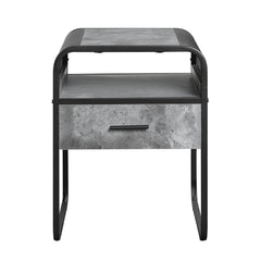 Raziela - End Table With Drawer - Black / Gray