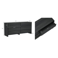 Linda - Double Wide Dresser With 6 Drawers