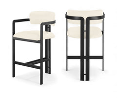 Aurum - Vegan Leather Upholstered Counter Stool With Graphite Black Base