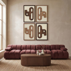 Arid - 4 Piece Two-Color Wall Art - Natural
