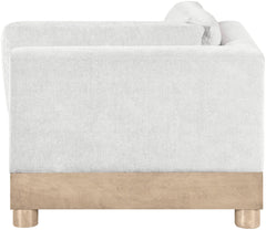 Turin - Chenille Fabric Upholstered Modular Corner Chair - Natural Base