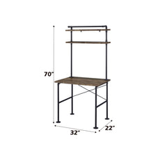Ensata - Rustic Writing Desk - Black / Oak