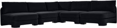 Hammond - Velvet Performance Fabric Upholstered 5 Piece Armless Sectional