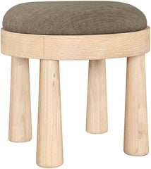 Larea - Linen Textured Fabric Ottoman - Natural Base