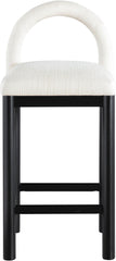 Conrad - Linen Counter Stool With Black Legs