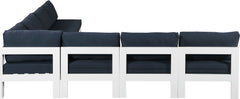 Nizuc - Outdoor Patio 7 Piece Modular Sectional With White Frame