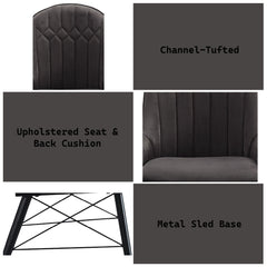 Abraham - Side Chair (Set of 2) - Black / Dark Gray