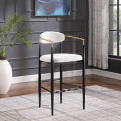 Upholstered Bar Stools With Backs For Kitchen Island (Set of 2) - Beige