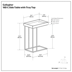Gallagher - C-Side Table - Walnut Brown