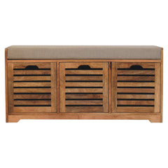 Shutter Shoe Bench, 3 Drawer - Oak